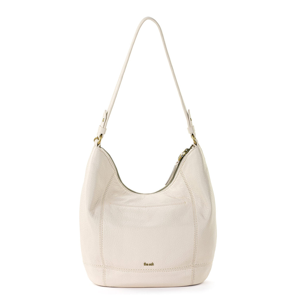 The Sak Sequoia Large Hobo Bag - Premium Leather Women's Handbag for Everyday & Travel - Designer Purse With Shoulder Bag Strap, Zipper Closure and Pockets - Stone