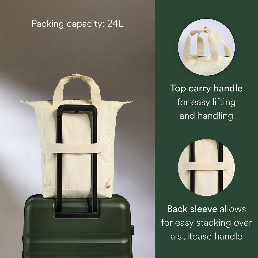 ANTLER - Essential Tote Backpack, Rucksack with Laptop Pocket, Suitcase Sleeve, Durable for Travel, Work, Gym Bag for Men & Women - Cream Stone