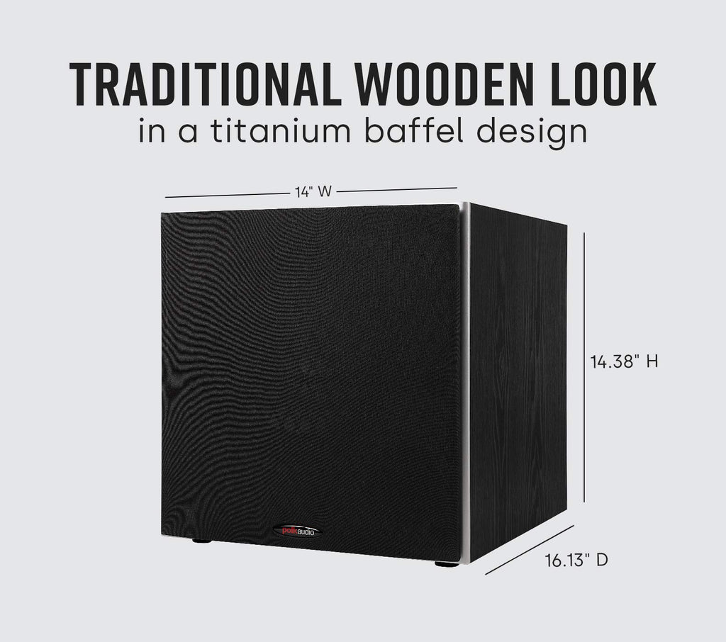 Polk Audio PSW10 10" Powered Subwoofer Home Audio – Power Port Tech, Up to 100 Watts, Big Bass in Compact Design, Easy Setup with Home Theater, Timbre-Matched with Monitor & T-Series Polk Speakers