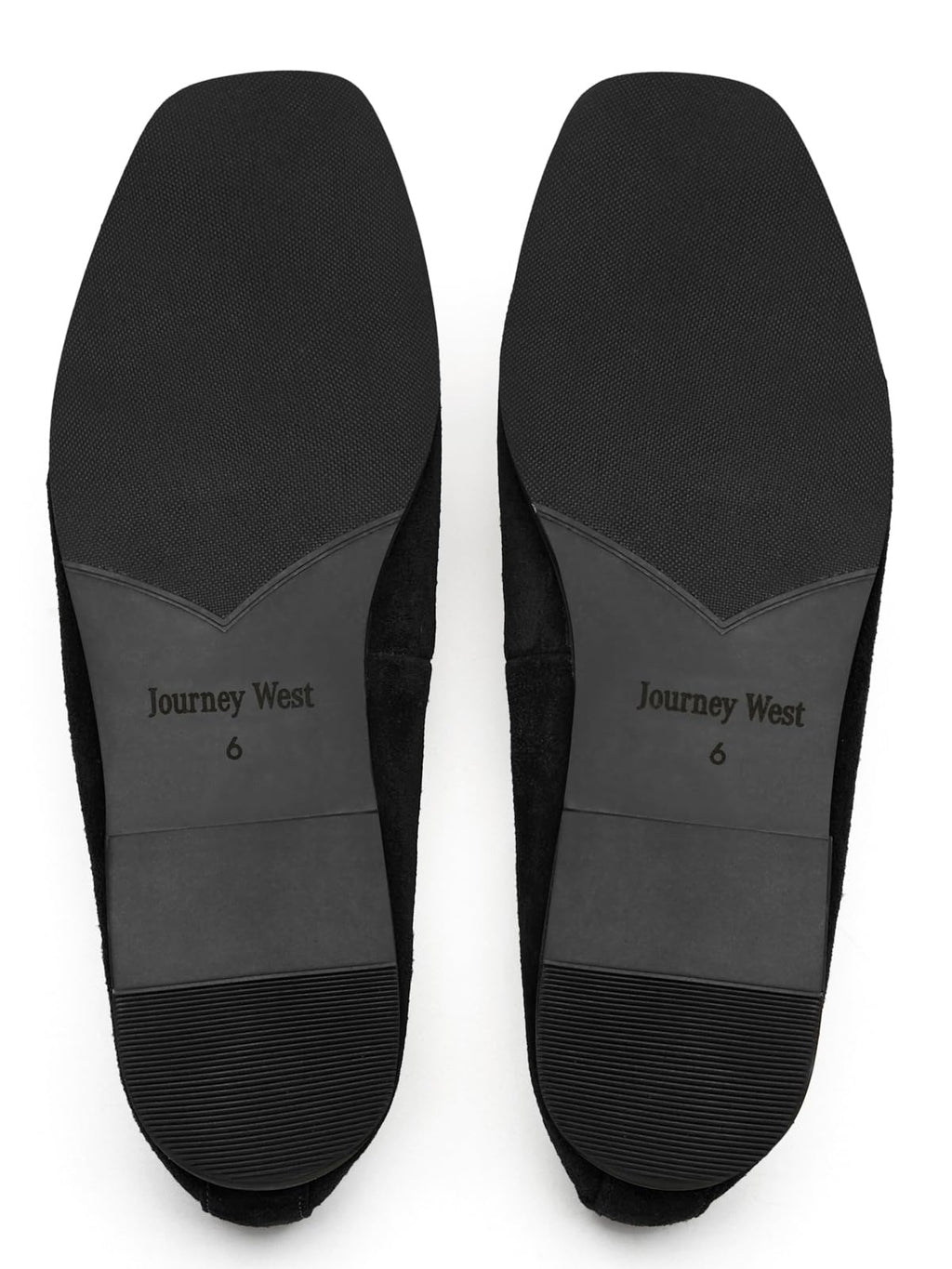 Journey West Women's Lightweight Comfortable Suede Mary Jane Flats, Comfortable Slip On Walking Shoes, Premium Business Casual Dress Shoes Black US 5.5