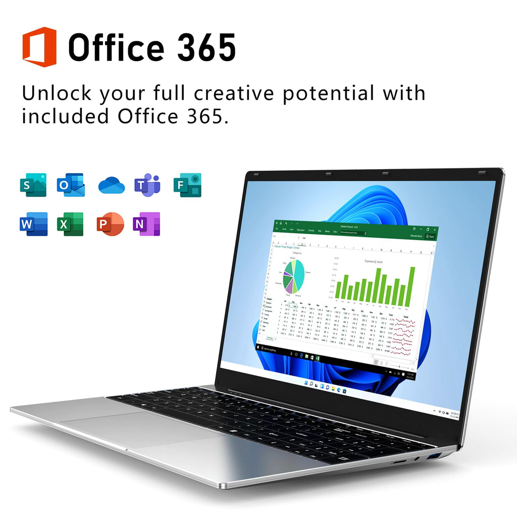 NAIKLULU Laptop Computer, Windows 11 Pro Lap Top, 15.6 Inch Laptop PC 2026, 16GB RAM 256GB SSD, M3-6Y30 Processor, FHD Display 1920 * 1080P, WIFI5, BT4.2, 5000mAh Battery, for School Business Student