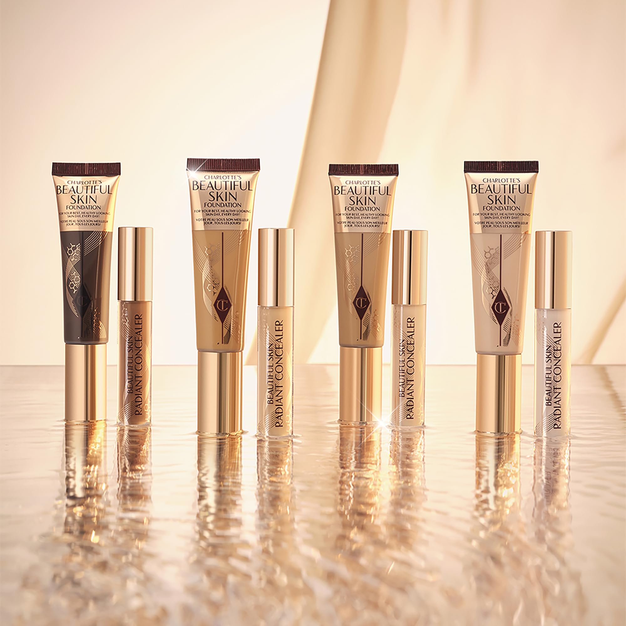 Charlotte Tilbury Beautiful Skin Medium Coverage Hydrating Foundation - Buildable Liquid Makeup for Instant Glow, Plumping Hydration & Lasting Skincare Benefits - 3 Cool