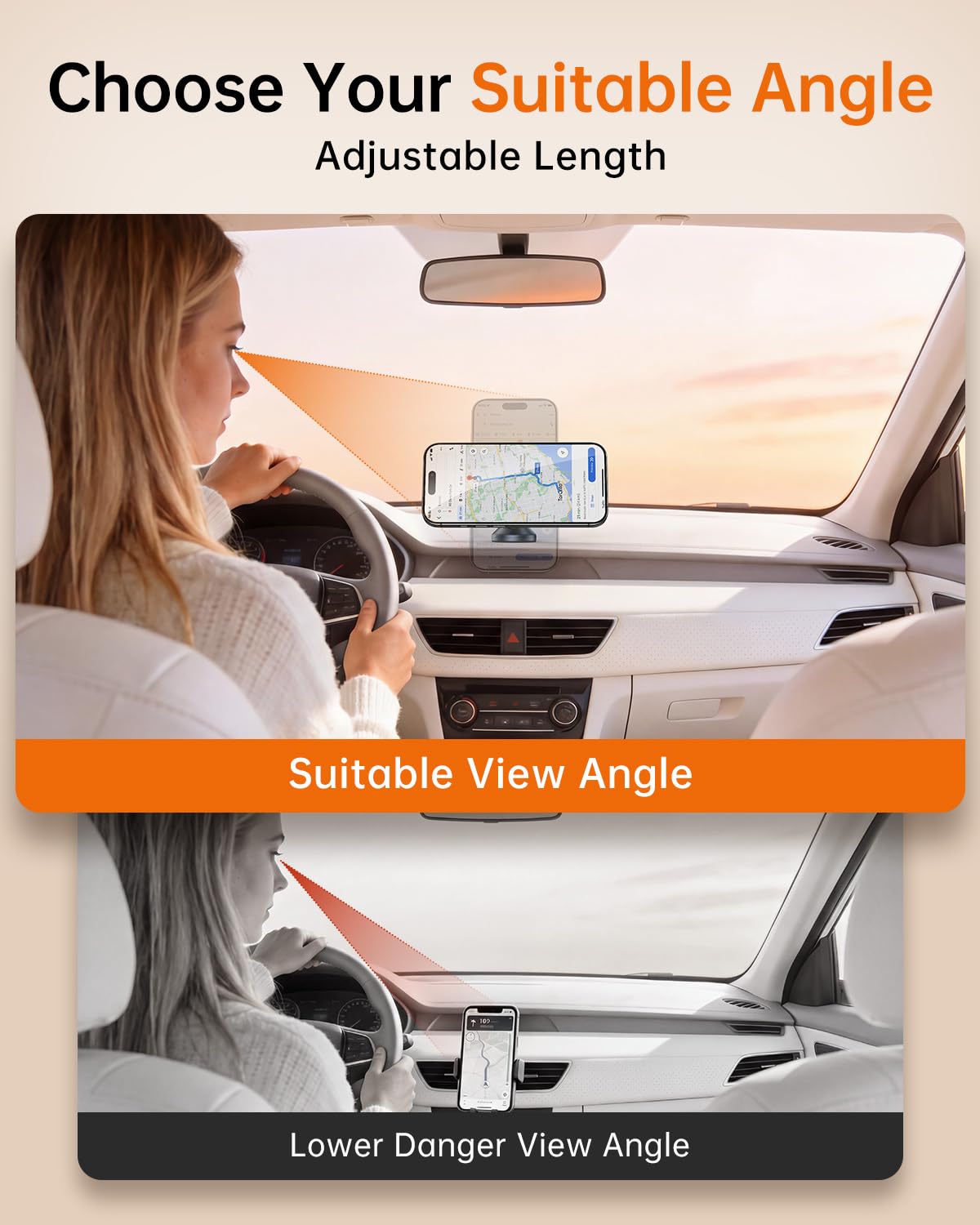 SYNCWIRE for MagSafe Car Mount - 360 Rotation Magnetic Phone Holder for Car Dashboard, Strong Magnet Car Phone Holder Mount Compatible iPhone 17 Pro Max Air 16 15 14 13 - Car Accessories for Women Men