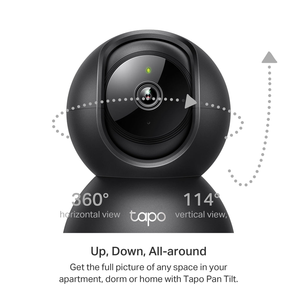 Tapo 2K Indoor Pan/Tilt Wired Security Camera - Works as a Baby Monitor & Pet Camera, Motion Detection, 2-Way Audio, Siren, Night Vision, No-Subscription Local Storage or Optional Cloud, C211 (2-Pack)