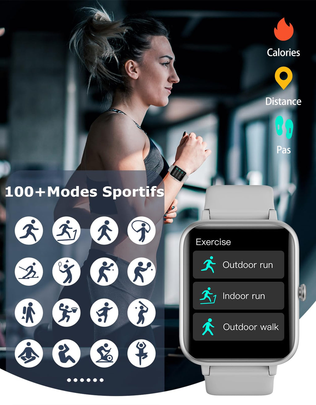 GRV Smart Watch for iOS and Android Phones (Answer/Make Calls), Watches for Men Women IP68 Waterproof Smartwatch Fitness Tracker Watch with Heart Rate/Sleep Monitor Steps Calories Counter (Gray)