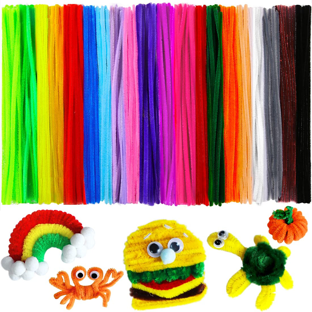 200pcs 20colors, Pipe Cleaners, Chenille Stems, Pipe Cleaners for Crafts, Pipe Cleaner Crafts, Art and Craft Supplies