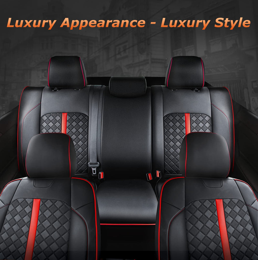Carlimeki Leather Seat Covers Custom Fit for Tacoma Gen 3rd (2016-2023) Double & Crew Cab, for SR, SR5, Limited, TRD Pro, TRD Sport, TRD Off-Road, Trail Special Edition - Fully Covered