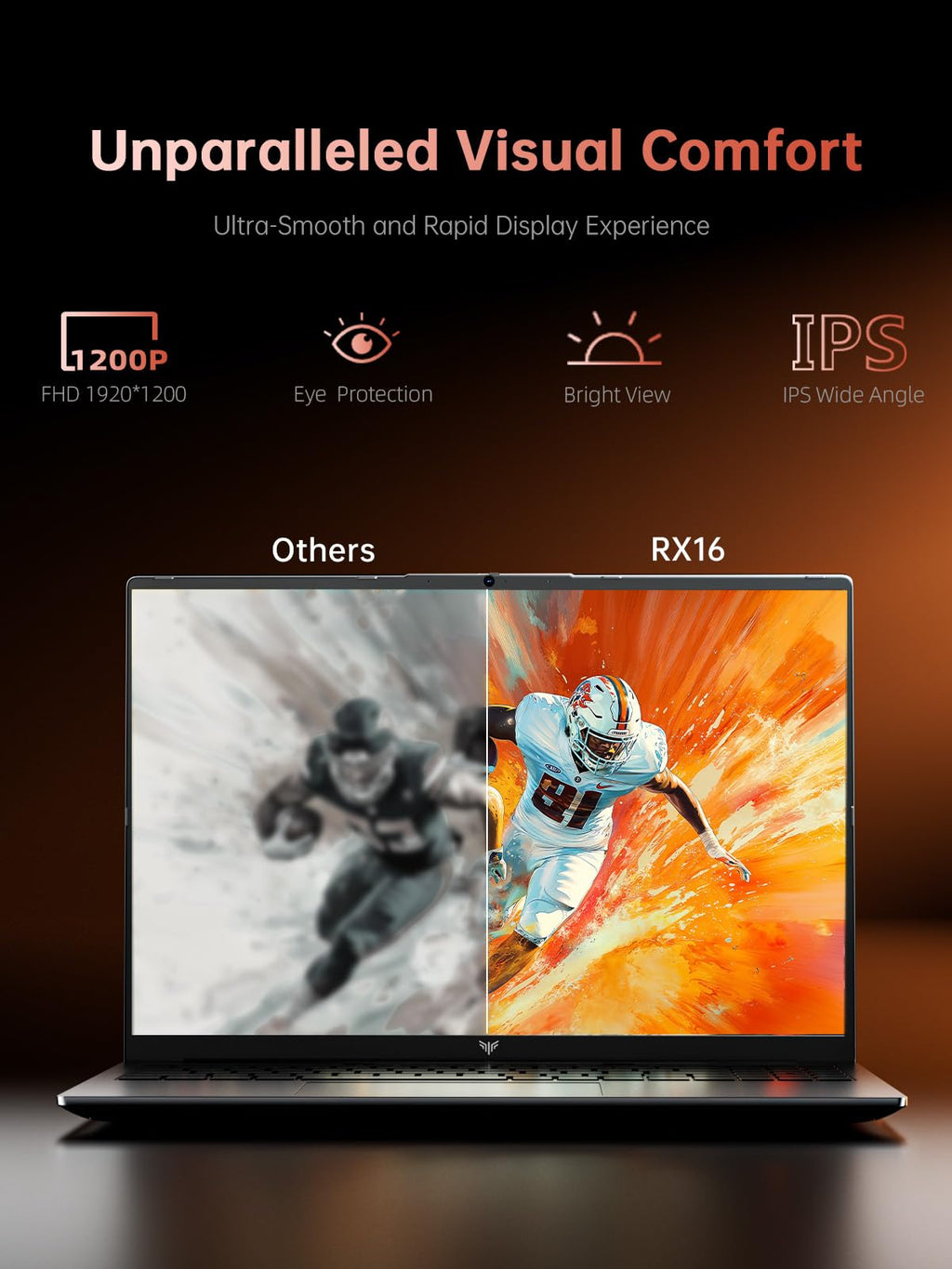 KAIGERR Gaming Laptop, 2026 Laptop with AMD Ryzen 7 7735HS (8C/16T, Up to 4.75GHz), 16GB DDR5 512GB NVMe SSD Laptop Computer, Up to 4TB, 16-inch FHD Display, WiFi 6, Backlit KB, Type-C, Dual Fans