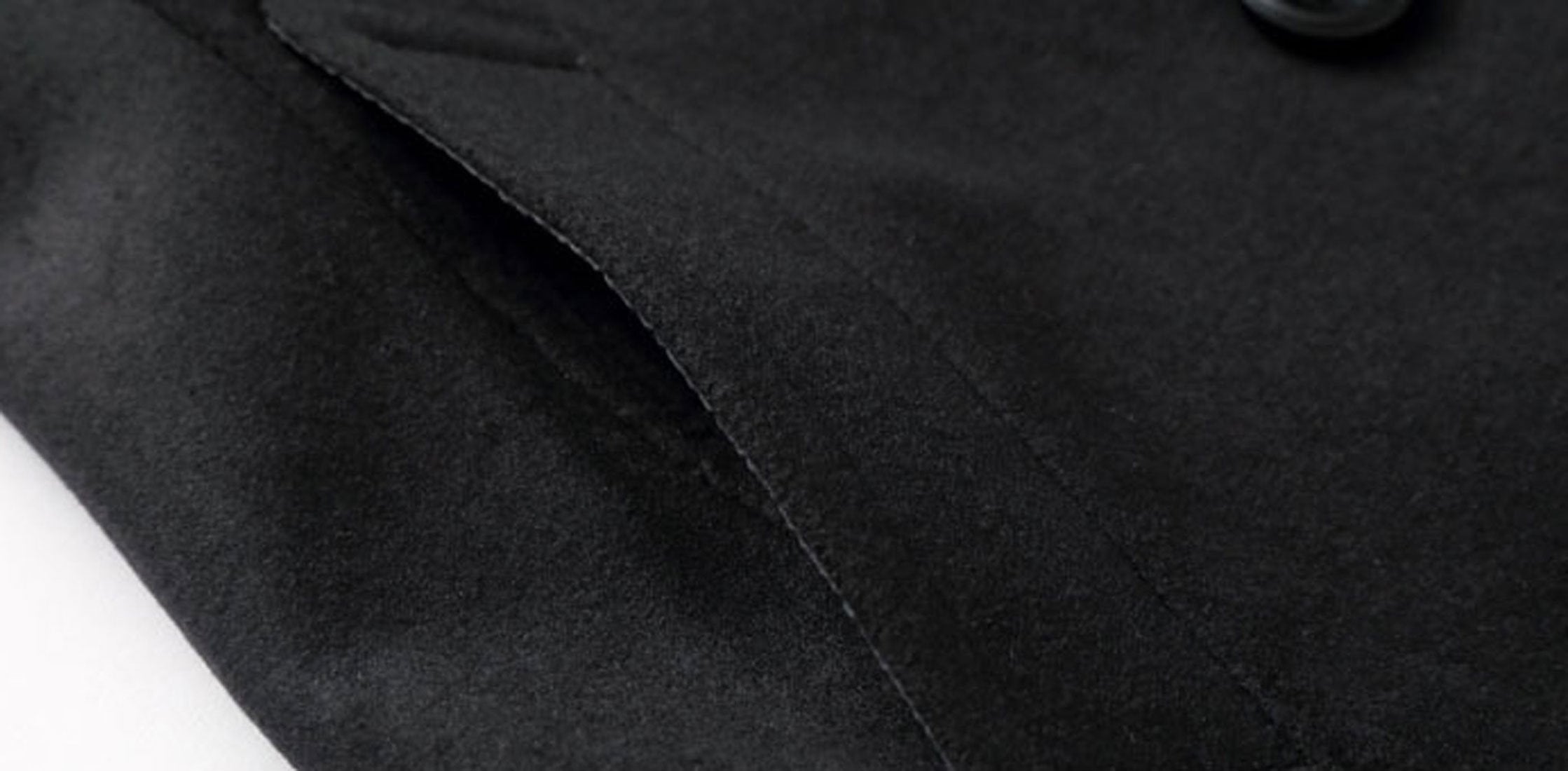 chouyatou Men's Classic Notched Collar Double Breasted Wool Blend Pea Coat (Medium, Black)