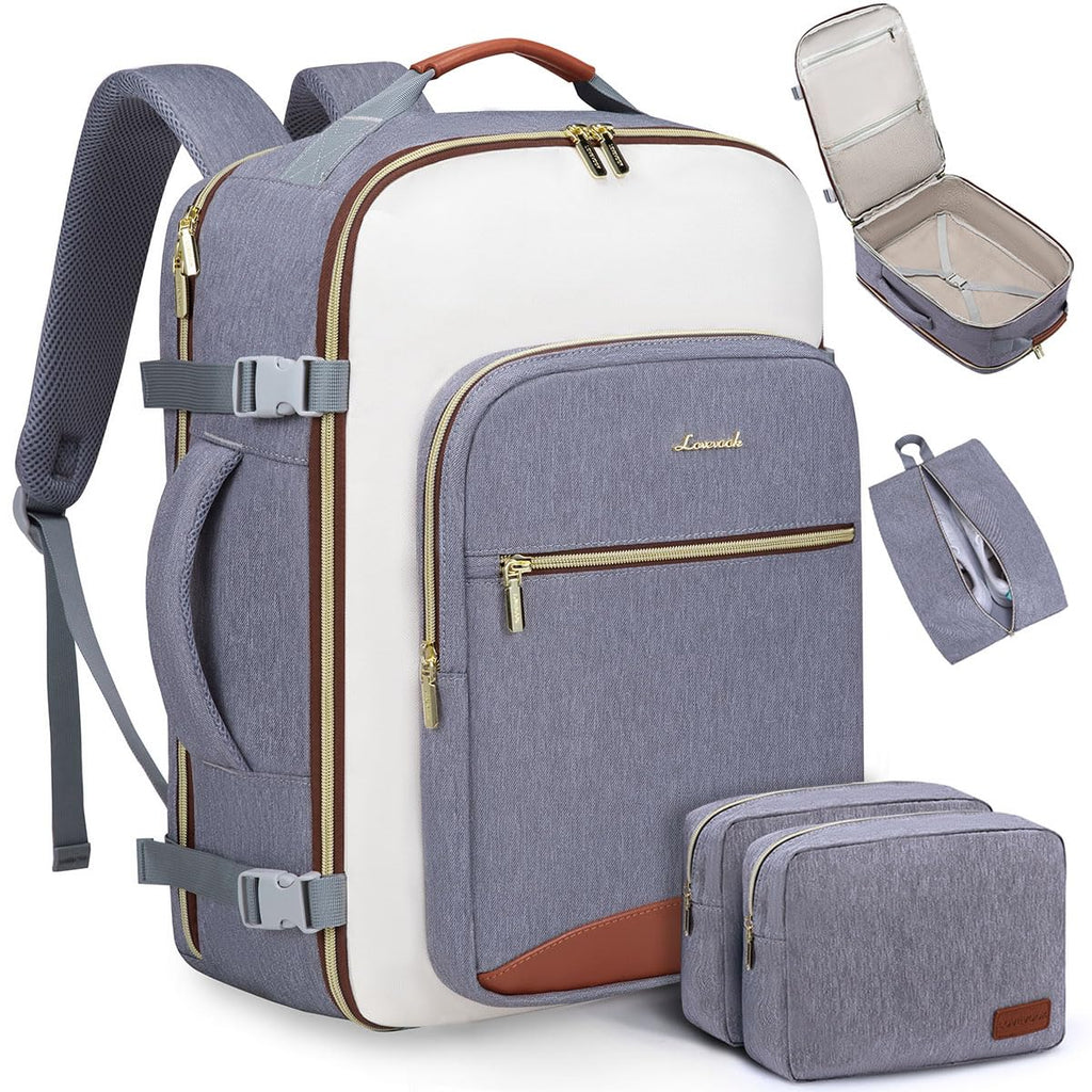 LOVEVOOK 50L Travel Backpack for Women & Men, Airline Approved Carry On Luggage with 3 Packing Cubes, TSA Overnight Bags, Waterproof Personal Item Bag, Weekender Essentials Backpacks fits 17" Laptop