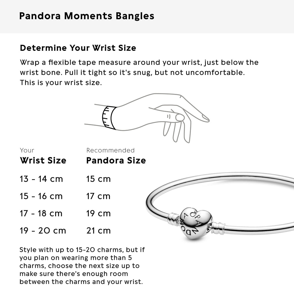 Silver Pandora Bangle with Heart Logo Clasp