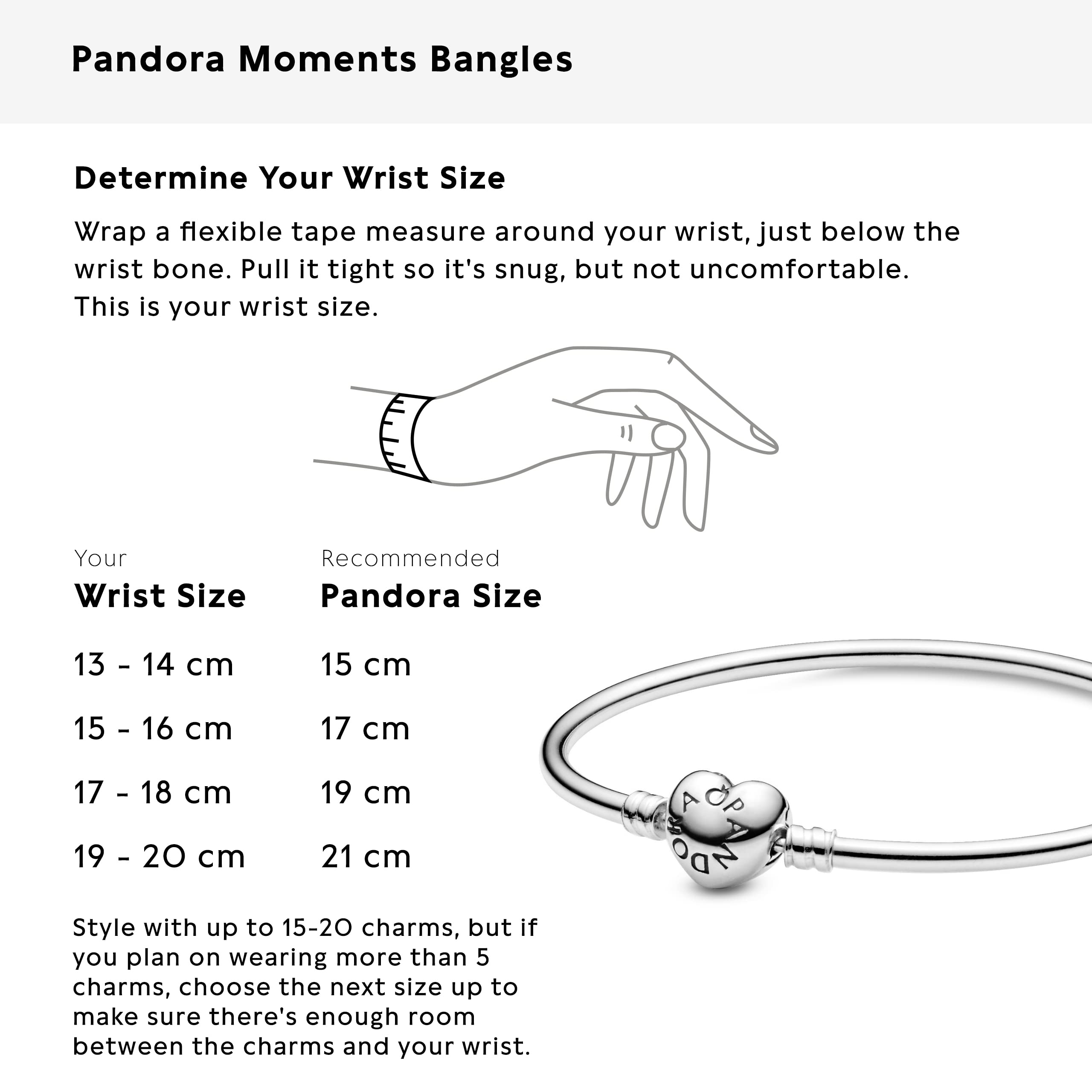 Silver Pandora Bangle with Heart Logo Clasp