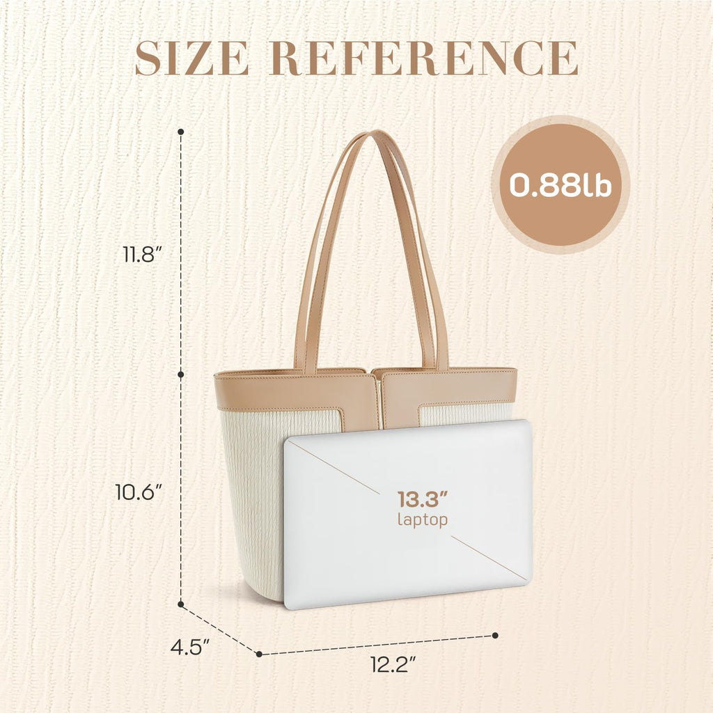 Missnine Tote Bag for Women Vegan Leather Handbag and Purse Medium Top Handle Satchel Shoulder Bag with Zipper Work Travel