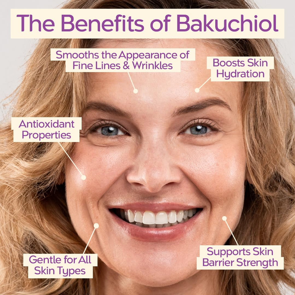 Tree To Tub Bakuchiol Face Serum - Gentle Retinol Alternative Serum for Face with Hyaluronic Acid & Peptides for All Skin Types