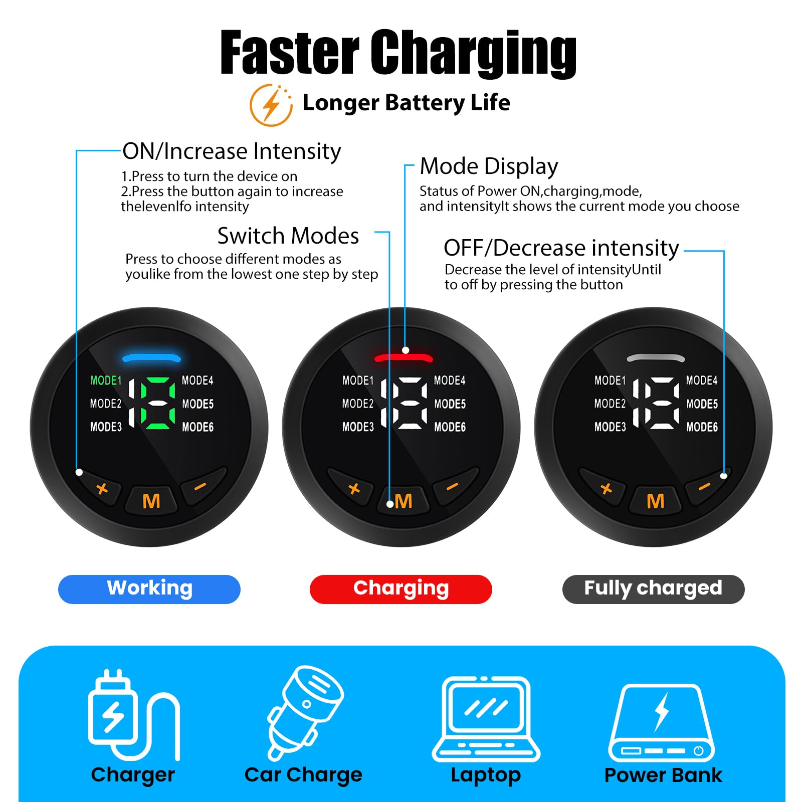 JUMPER Electronic Muscle Stimulator, ABS Stimulator, Ab Toning Belt Muscle Toner, Fitness Strength Training Workout Equipment for Men Women Black