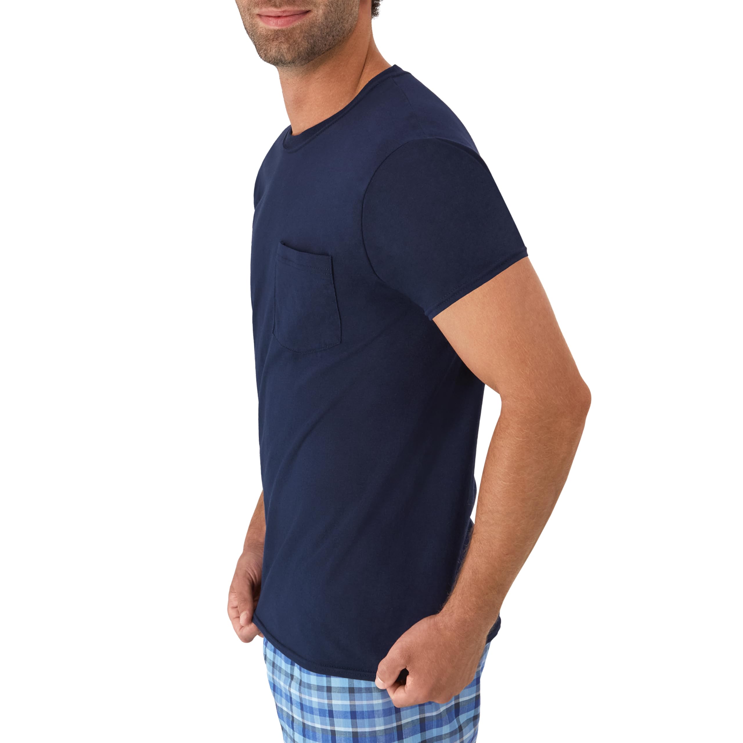 Hanes Men's Cotton Pocket T-Shirt, Moisture-Wicking with Odor Control, Assorted, 6-Pack