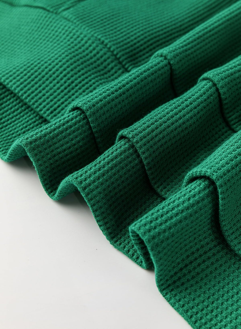 Dokotoo Womens Long Sleeve Sweatshirts Loose Fit Waffle Knit Hoodies for Women Trendy Oversized Fall Winter Clothes for Women 2025 Pullover Sweatshirt Solid Hoodie Tops Green Small
