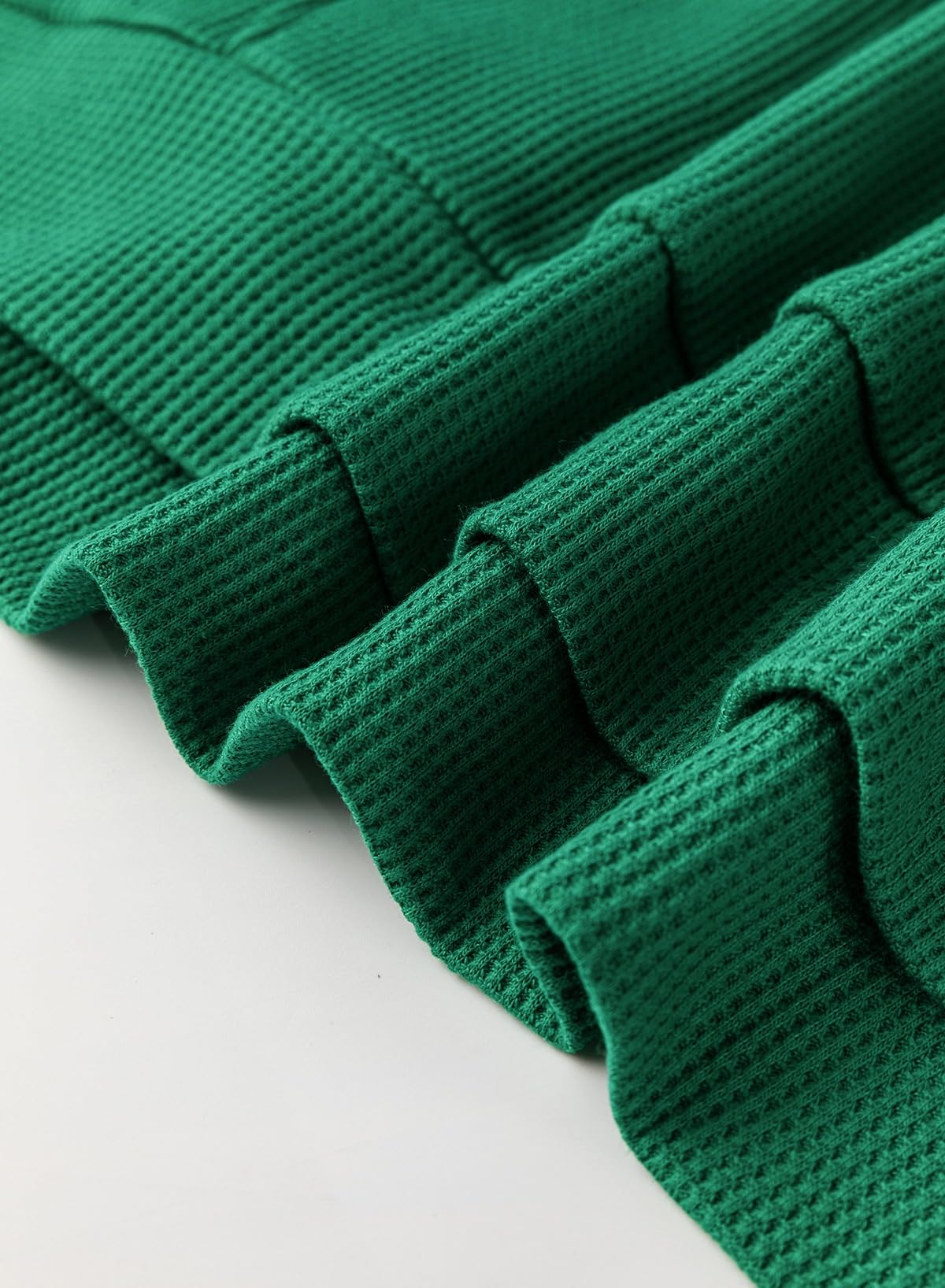 Dokotoo Womens Long Sleeve Sweatshirts Loose Fit Waffle Knit Hoodies for Women Trendy Oversized Fall Winter Clothes for Women 2025 Pullover Sweatshirt Solid Hoodie Tops Green Small