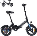 Bodywel Electric Bike for Adults Teens, 14" Mini Foldable Ebike, 400W Peak Motor, 20 MPH, 25 Miles Range, City Commuter, Black