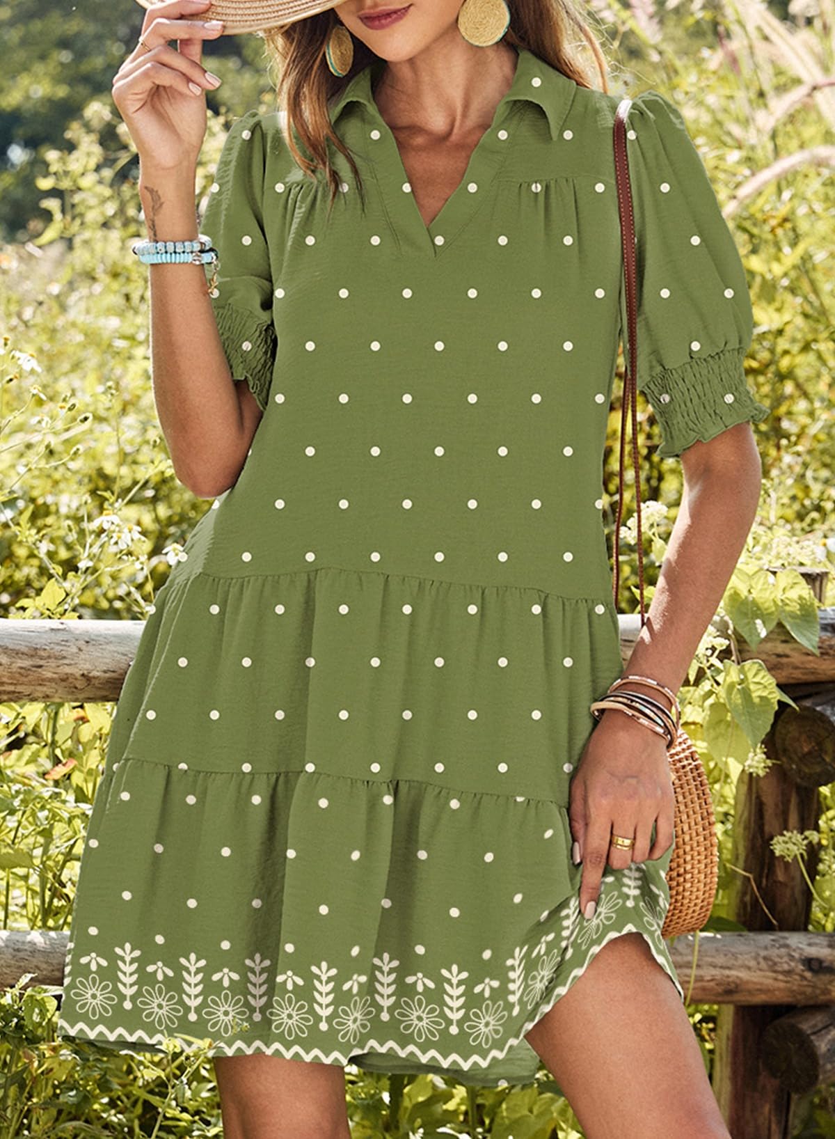 Dokotoo Boho Dresses for Women 2026 Spring Summer Casual Dress Mini Womens Dresses Vacation Resort Wear Texture Women's Clothing Fashion Beach Plus Size Clothes Green a