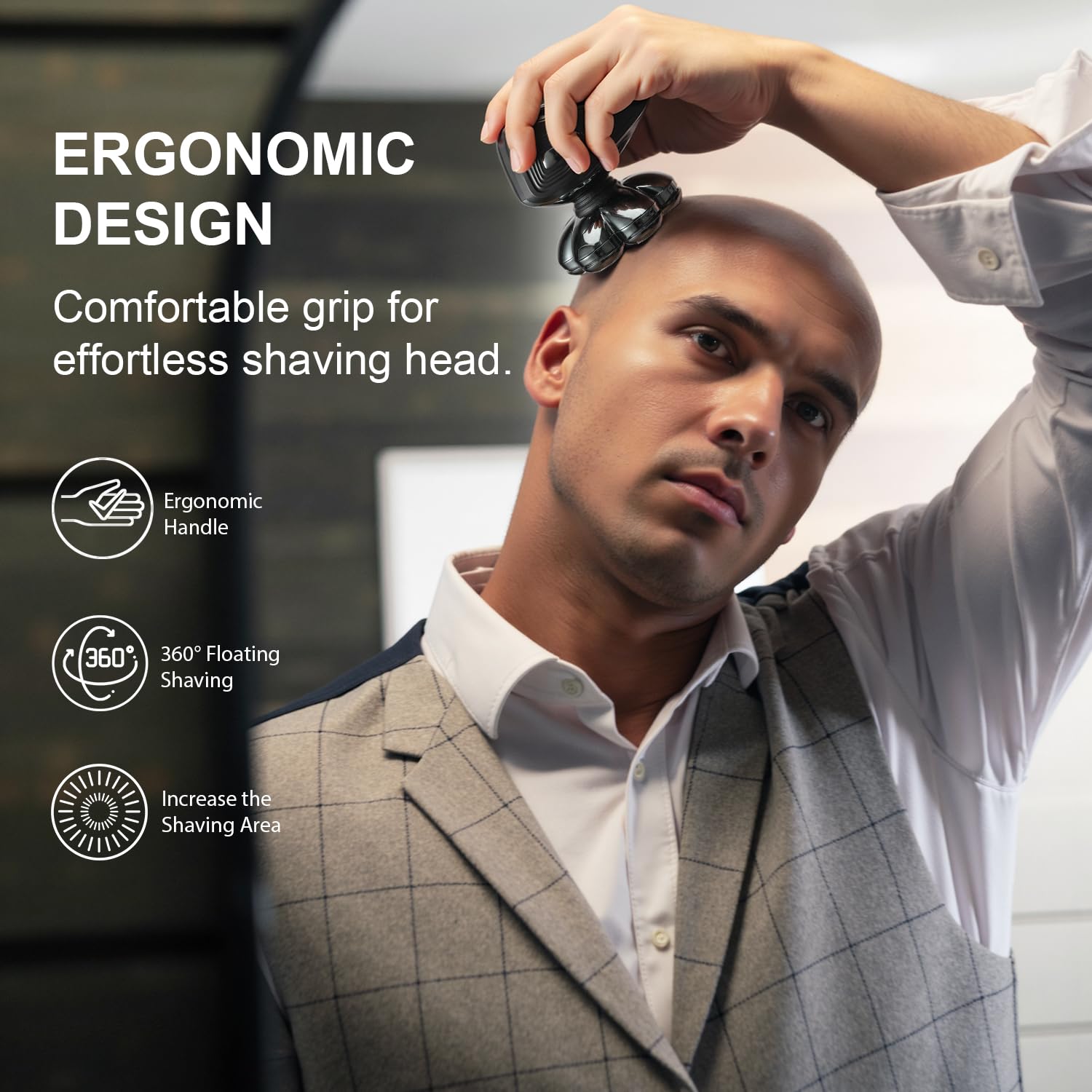 Head Shavers for Bald Men: Upgraded Detachable Head Shaver - IPX7 Waterproof Wet or Dry Electric Razor for Men - 7D LED Display Rechargeable Shaving Grooming Kit with Type-C Charge