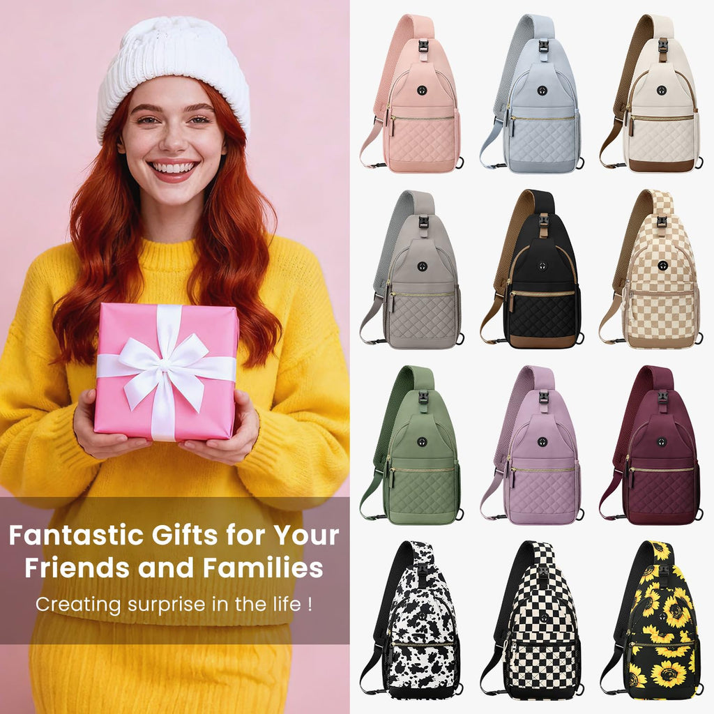 Vankor Small Crossbody Purses Bags for Women Men Travel, Chest Sling Bag Women Casual Cross Body Bag for Woman Sling Backpack Black
