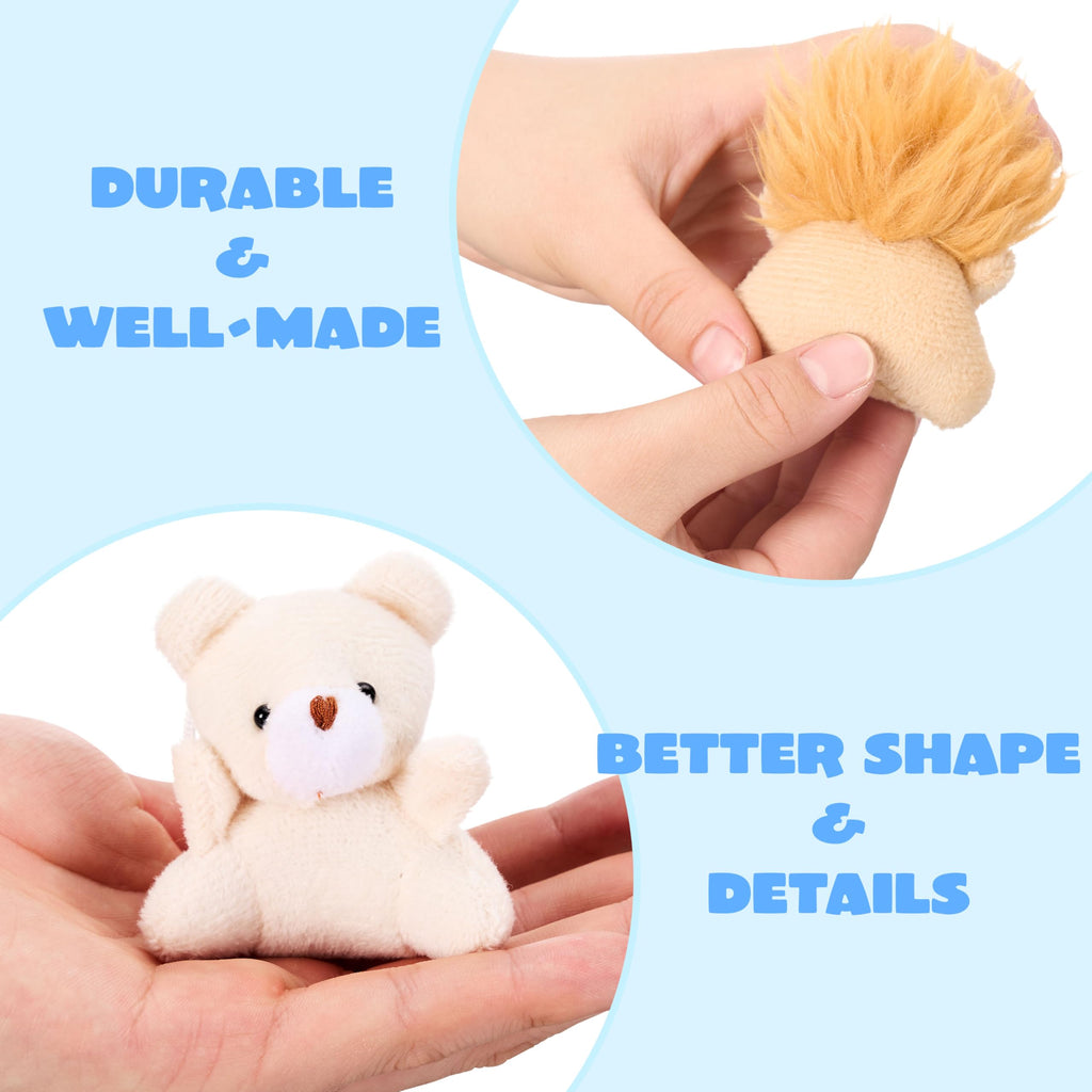 JOYIN 24 Pack Mini Animal Plush Toy Assortment (24 Units 3" Each), Animals Keychain Decoration for Kids, Small Stuffed Animal Bulk for Kids, Carnival Prizes, School Gifts, Valentines Goodie Bags