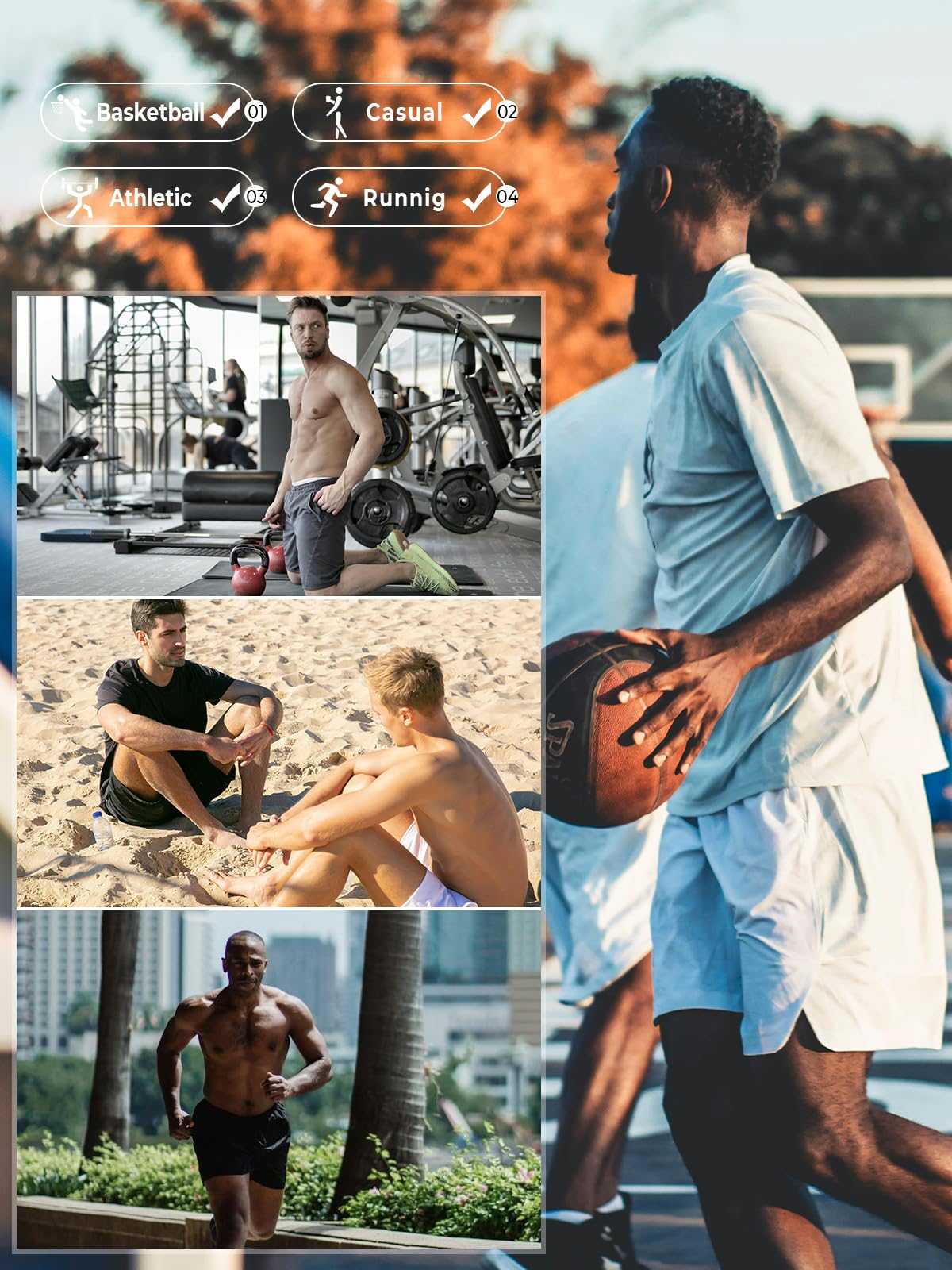NORTHYARD Men's Athletic Running Shorts Gym Workout Shorts 7"/ 9"/ 5" Quick Dry Lightweight Sports Basketball Exercise Tennis Exercise LODENFROST-9inch S