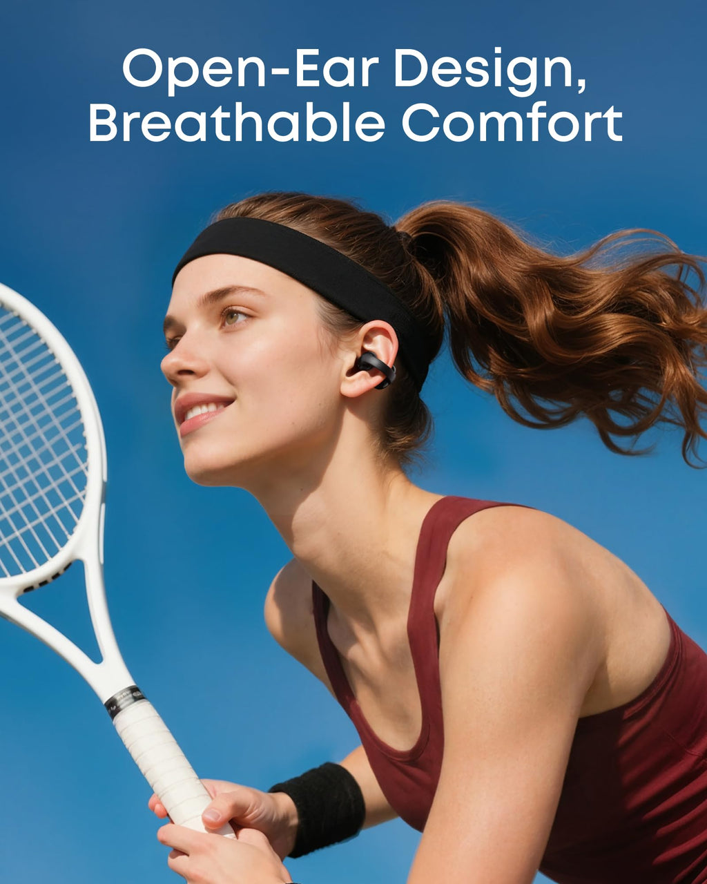 Soundcore C50i Open Ear Earbuds, Clip-On Headphones Over Ear for Running Workout, 12mm Drivers Powerful Bass, 28H Playtime IP55 Waterproof, Bluetooth 6.0 Hi-Res, FlexiClip Design by Anker