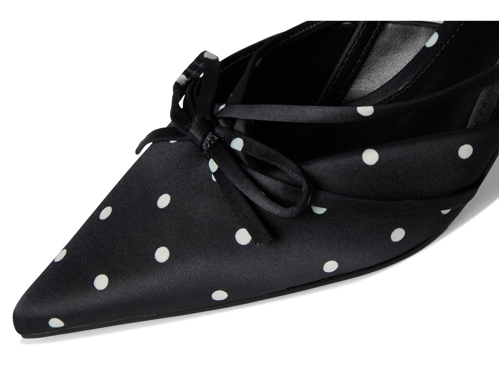 Madden Girl Women's Viixen Sling-Back Kitten Heel, Black Polka Dot, 7.5