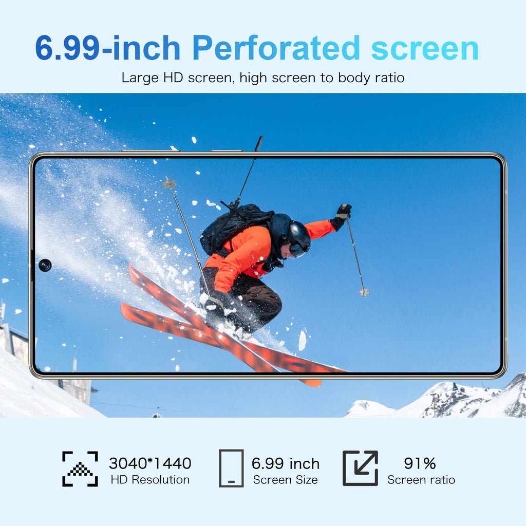 Fadnou I25 Ultra Unlocked Cell Phone, Built in Pen, Smartphone Battery 7000mAh, 6.99" HD Screen Unlocked Phones, 16+512GB 5G The Phone Android 14, Face ID/Fingerprint Lock/GPS (Gray)