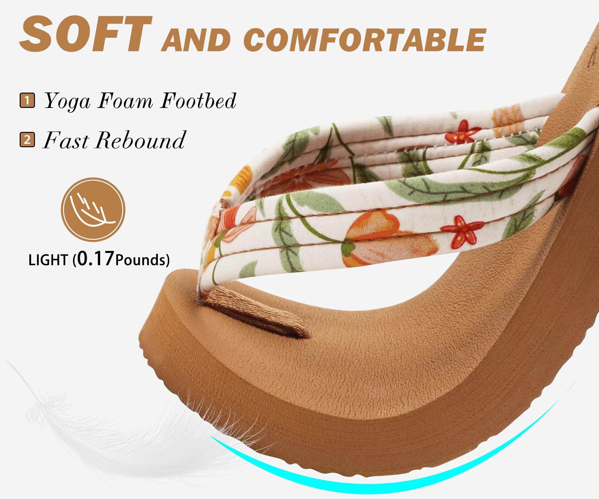 KuaiLu Womens Yoga Mat Flip Flops Comfortable Arch Support Ladies Summer Beach Pool Cushion Walking Thong Sandals Orthotic Slip on Outdoor Slides Travel Essentials Outfits Slippers Shoes Beige Size 8