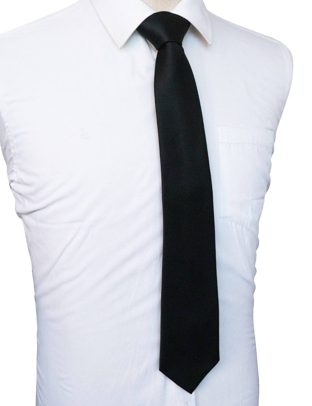 JEMYGINS Black Tie Silk Necktie for Men Business and Wedding