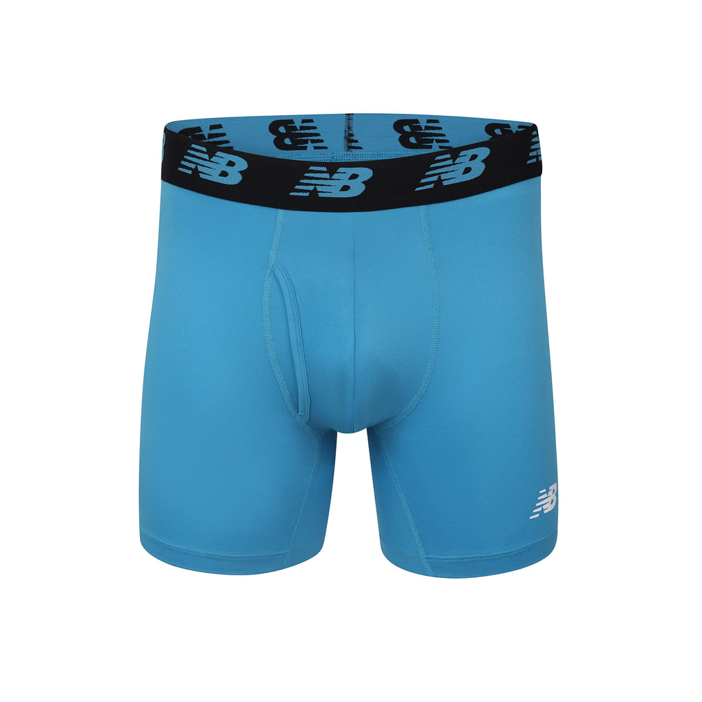 New Balance Men's Performance Boxer Briefs with Fly, Breathable Stretch Underwear, Moisture Wicking, Soft Waistband (3 Pack), Cadet/Team Royal/Royal, Medium