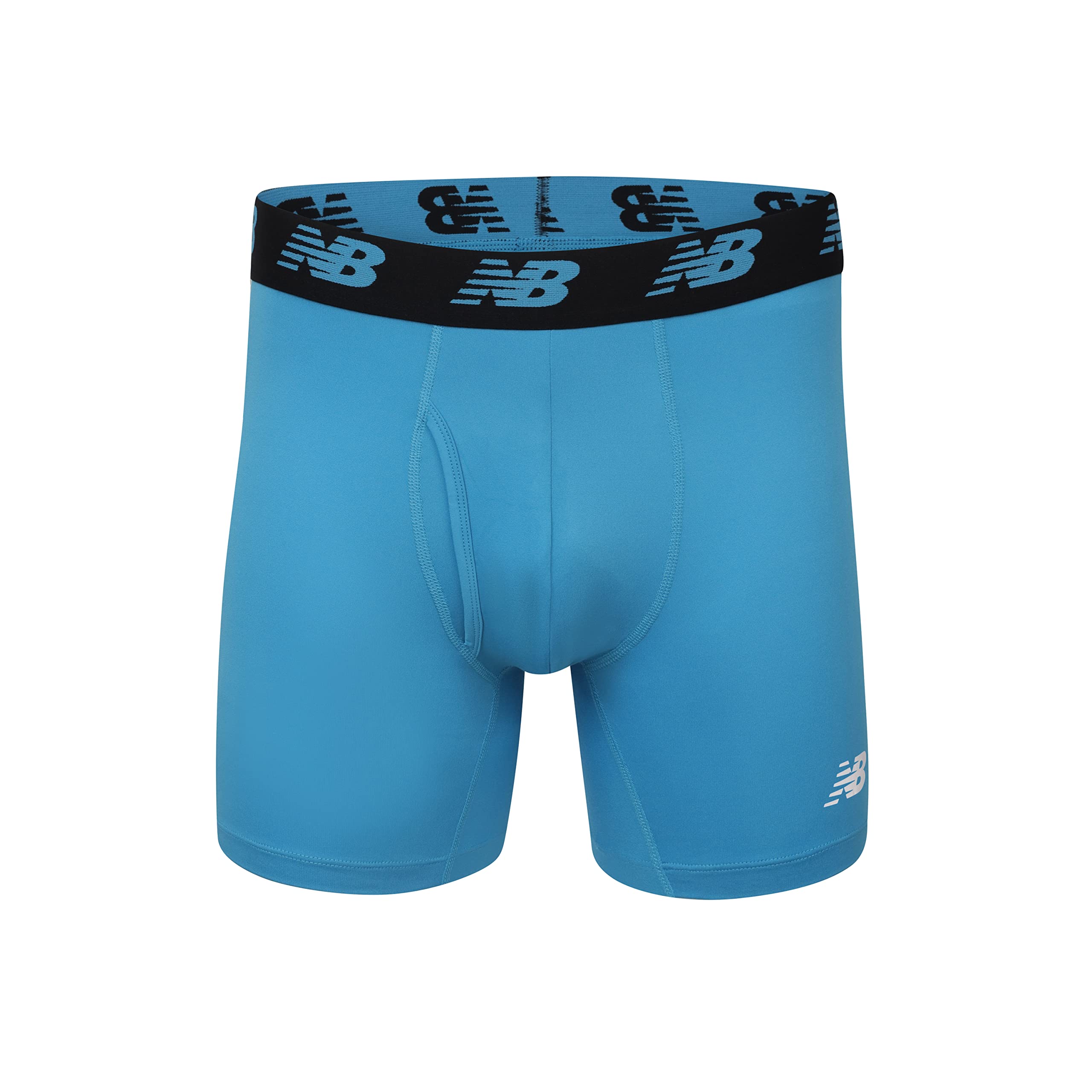 New Balance Men's Performance Boxer Briefs with Fly, Breathable Stretch Underwear, Moisture Wicking, Soft Waistband (3 Pack), Cadet/Team Royal/Royal, Medium