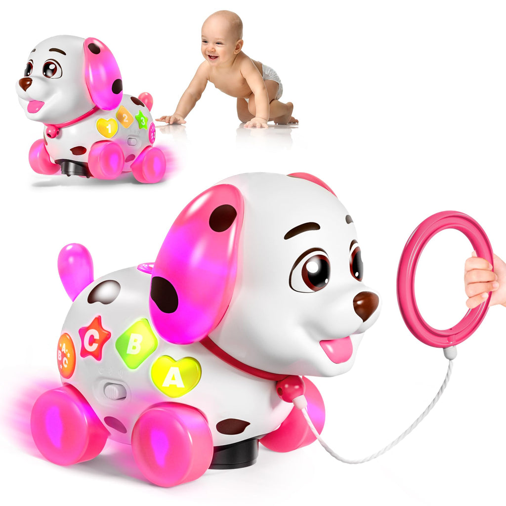 Grasili Musical Bilingual Puppy Toys for 1 Year Old Girl Gifts, First 1st Birthday Girl Gifts for 1 Year Old Toy, Learning Educational Baby Toy 6-12-18 Months