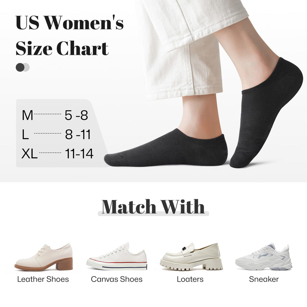 wernies Low No Show Short Socks Women Thin Non Slip Invisible Loafer Ankle Low Cut Socks 8 pairs mix of color