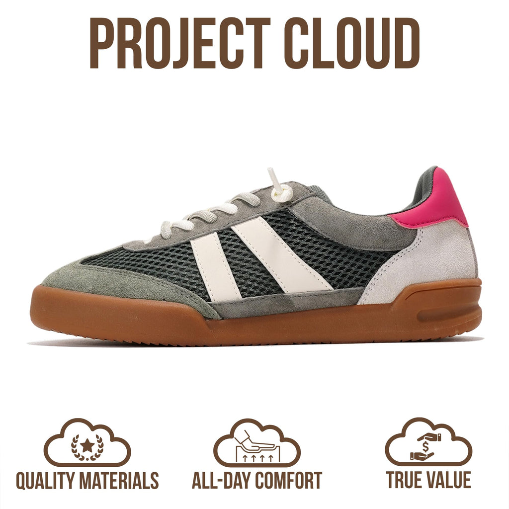 Project Cloud 100% Genuine Leather Casual Sneakers for Women - Memory Foam Insoles - Womens Shoes & Lightweight Women's Fashion Sneakers - Slip On Shoes for Women Footwear(Verdy,OLIVESU,8)