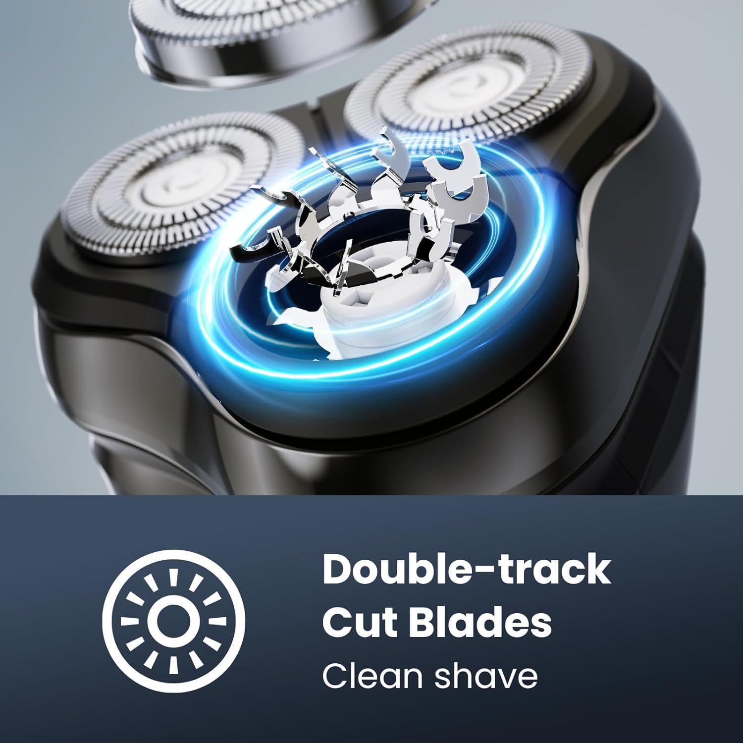 Electric Razor for Men Cordless: Wet/Dry Rotary Shaver Waterproof - USB Fast Charging & Sensitive Skin Care - Pop up Trimmer & Precision Blades Upgraded Gorgeous Black Upgraded