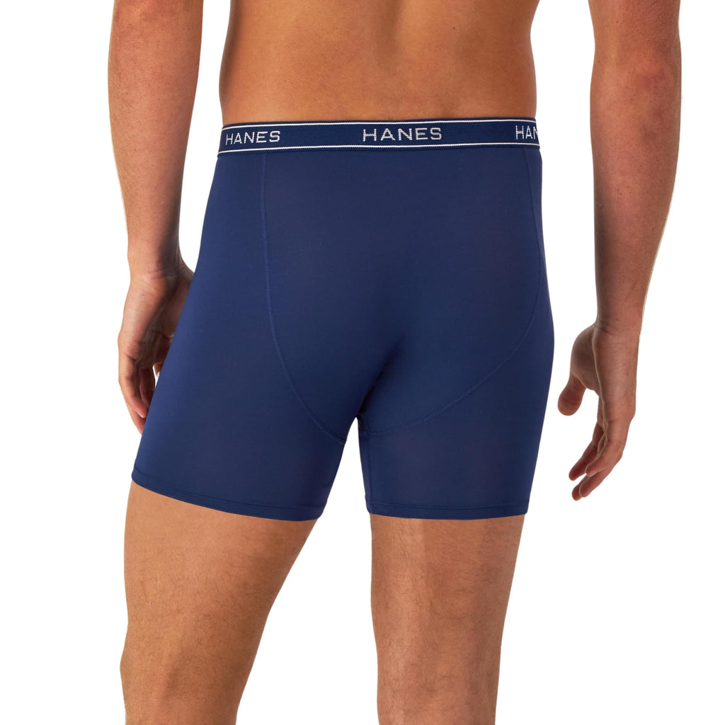 Hanes Men's Value Performance Stretch Boxer Brief Underwear, Moisture-Wicking, 6-Pack