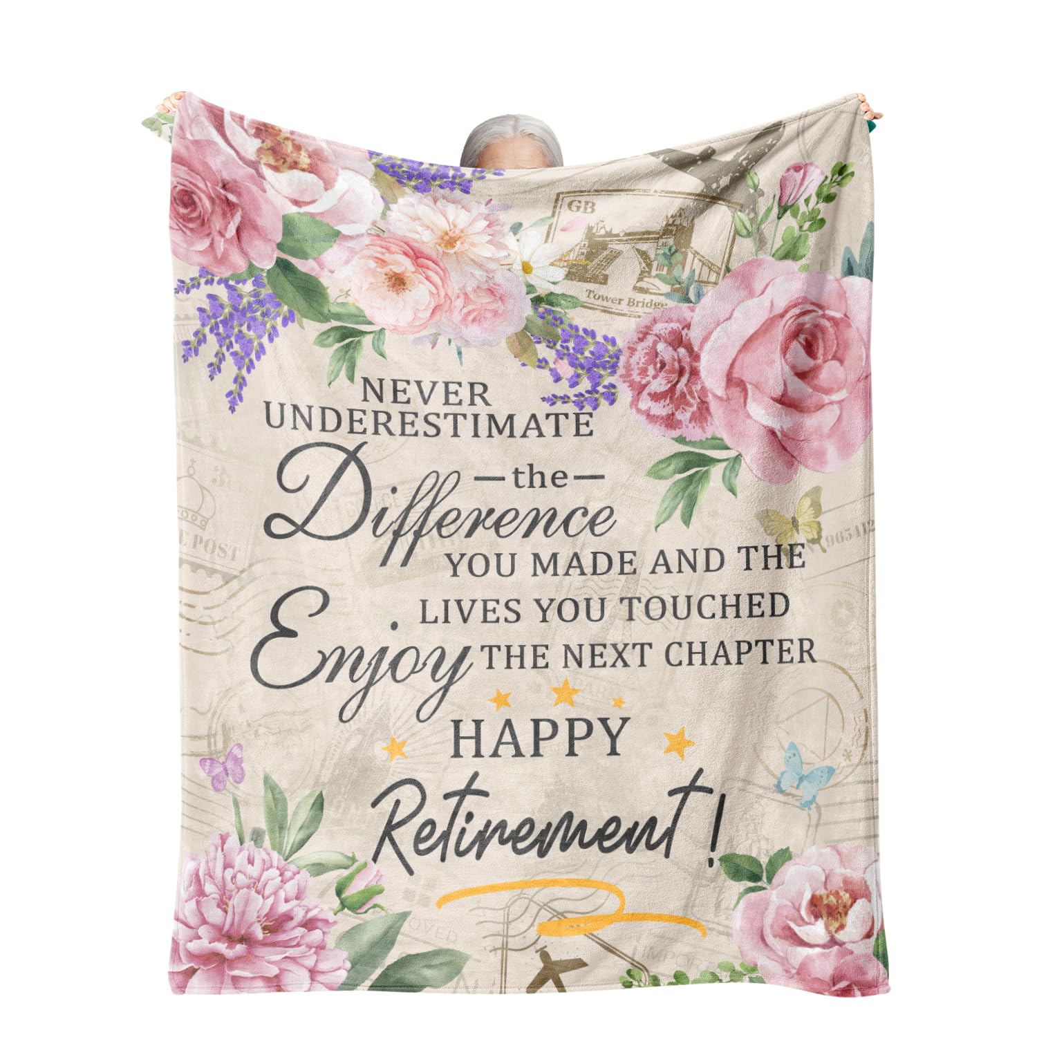 Psspotgj Retirement Gift for Woman, Retirement Blanket for Women/Men 2026, Farewell Gifts for Coworkers, Going Away Goodbye Present for Mom Teacher Nurse Throws Blankets 60"x50"