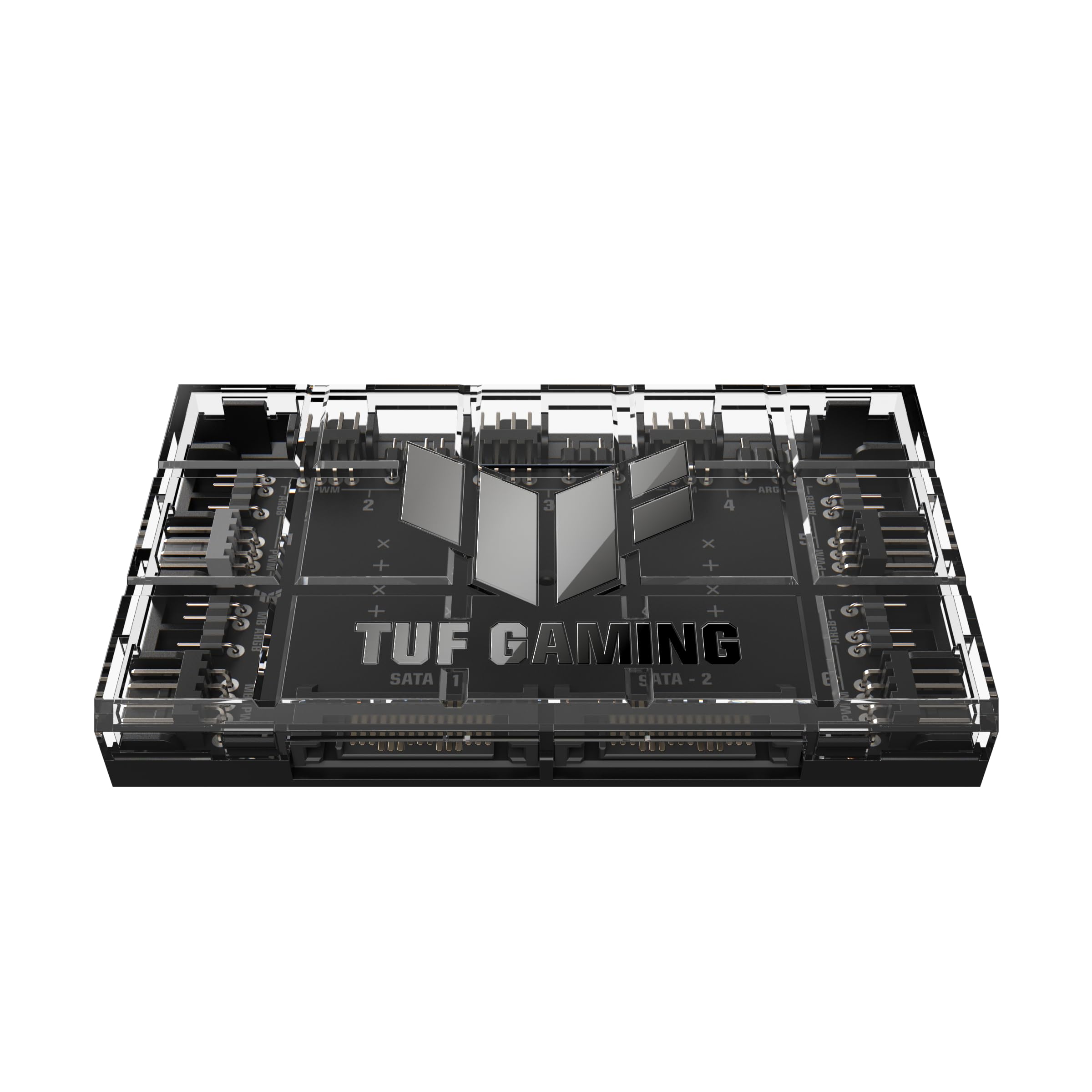 ASUS TUF Gaming ARGB PWM Fan Hub (Connects six case Fans, PWM Fan and RGB Connector, Clear Power and Operation Indicators, Stable Dual SATA Power Support)