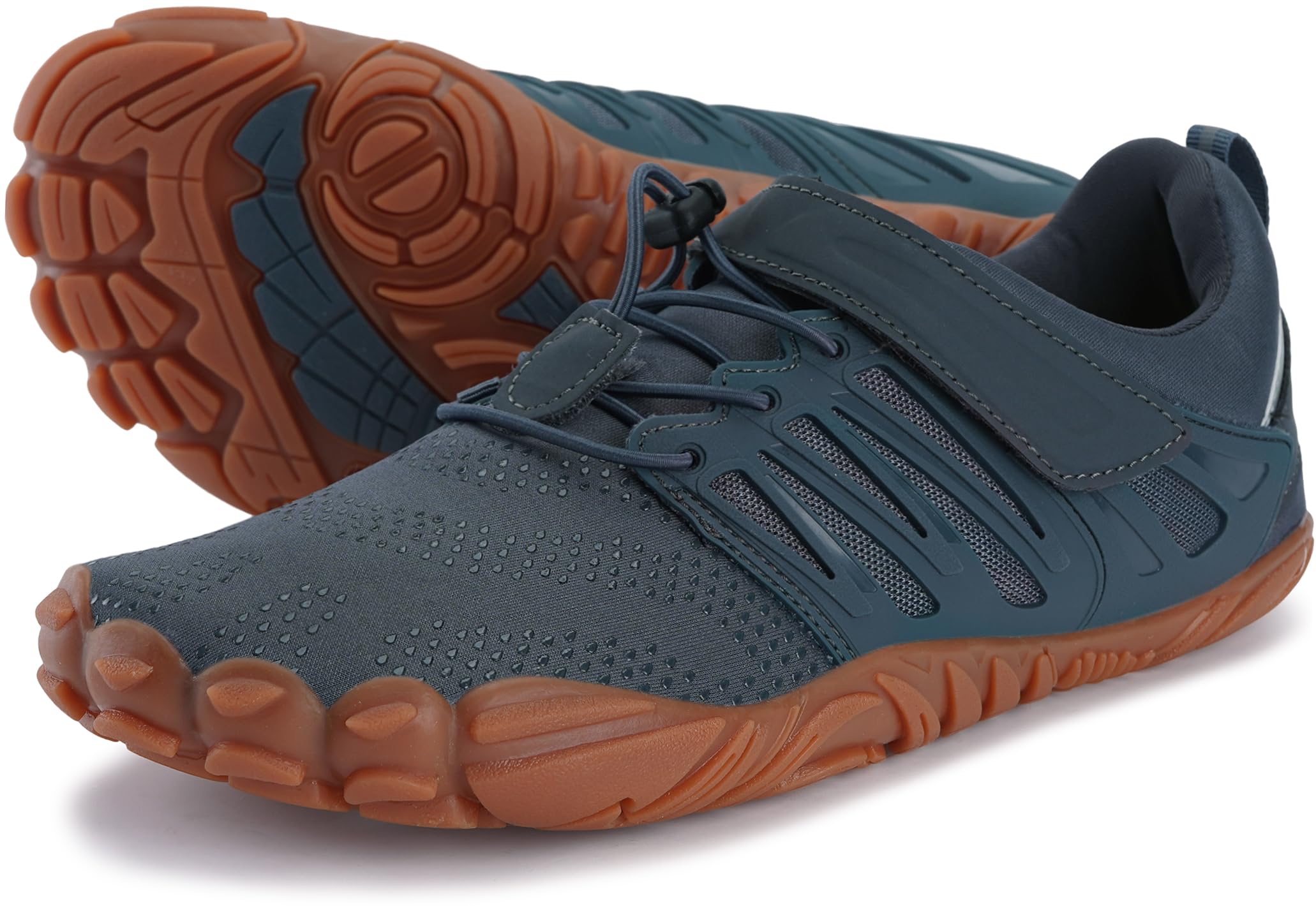 WHITIN Men's Minimalist Trail Running Shoes Barefoot Minimus Wide Toe Box Size 11 Gym Workout Fitness Zero Drop Cross Trainer Grey Gum 44