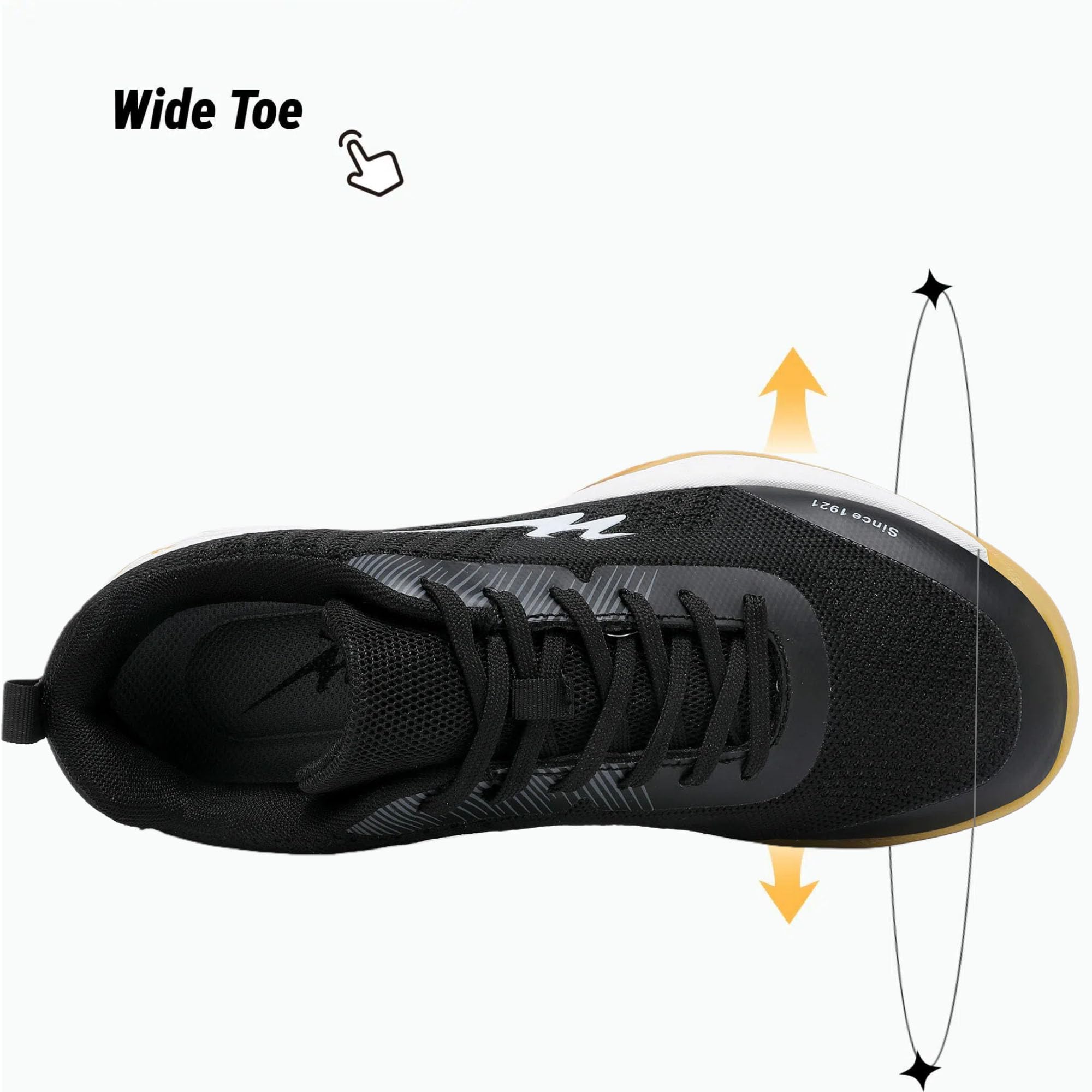 cungel-Tennis-Badmintion-Pickleball-Shoes Unisex No-Slip Pickleball & Tennis Shoes | Lightweight Breathable Court Shoes for Men and Women Black