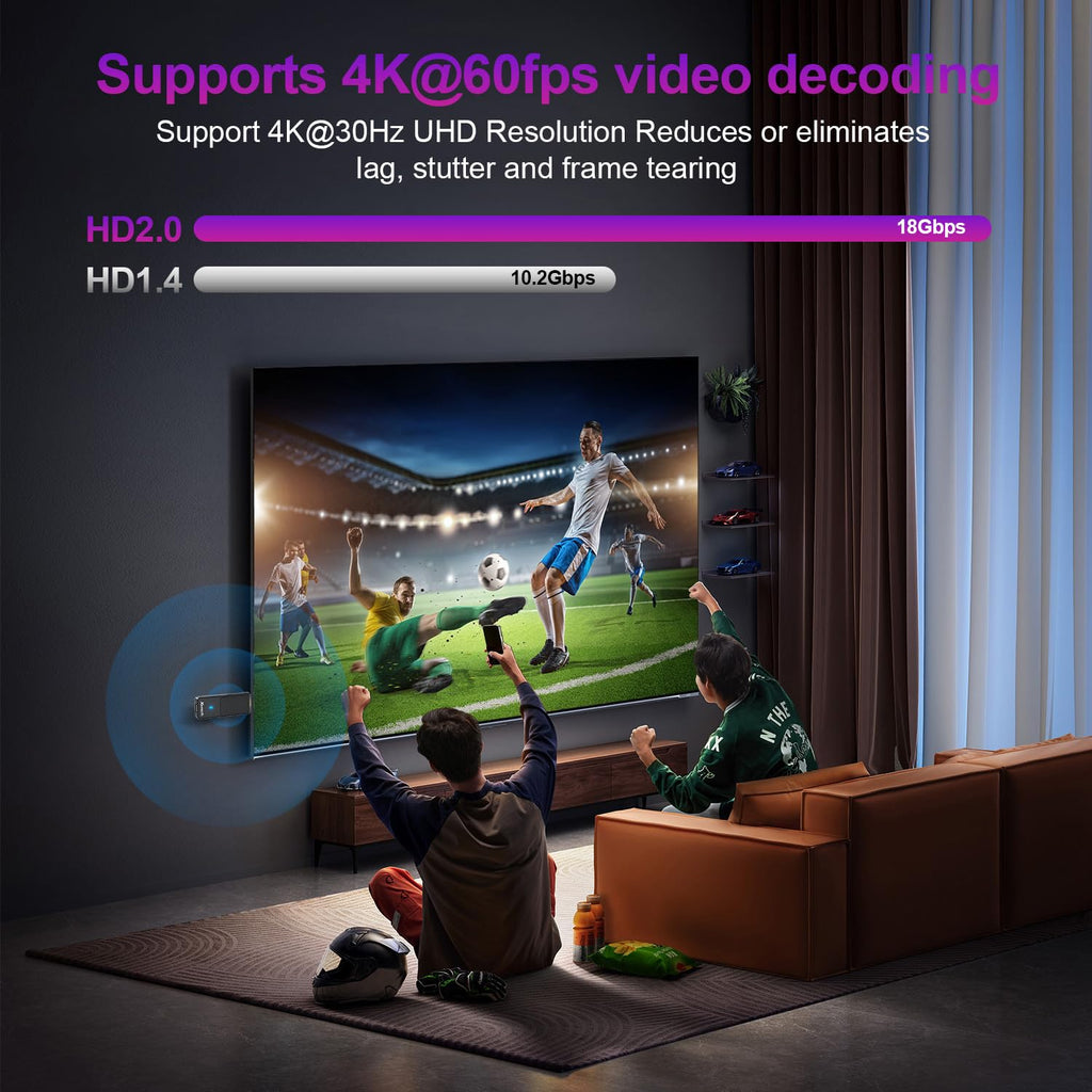 Android 14.0 TV Stick 2026, X88 PRO T1 Android TV Stick 2GB RAM 16GB ROM with RK3518 Quad-Core WiFi6 BT5.0 4K HD Video Output for Smart TV
