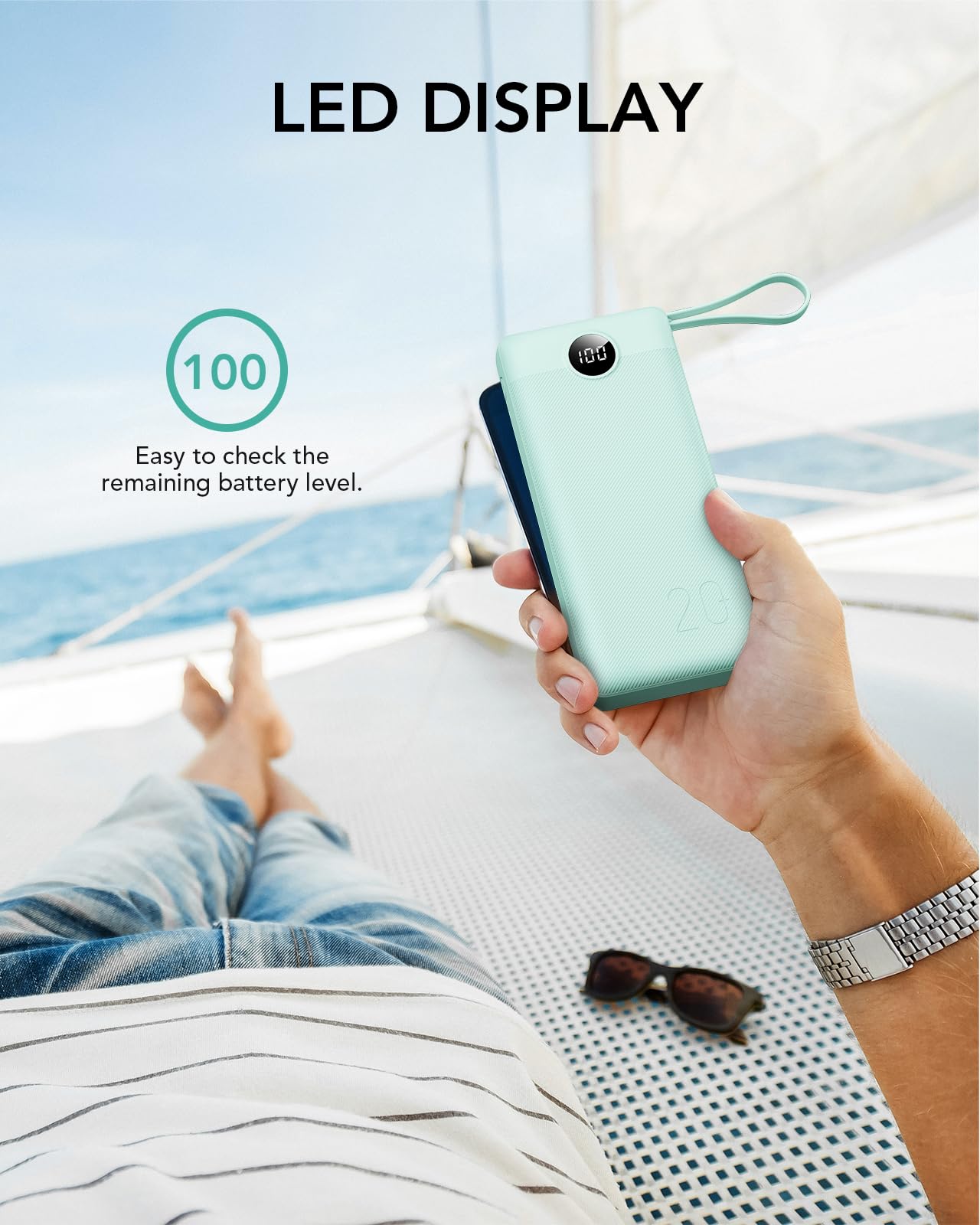 VRURC Portable Charger 20000mAh, Built-in Cables Fast Charging Power Bank, PD QC 3.0 Travel Essentials Battery Pack, 4 Output & 2 Input Phone Charger for iPhone16 15 14 13 X, Samsung, Android