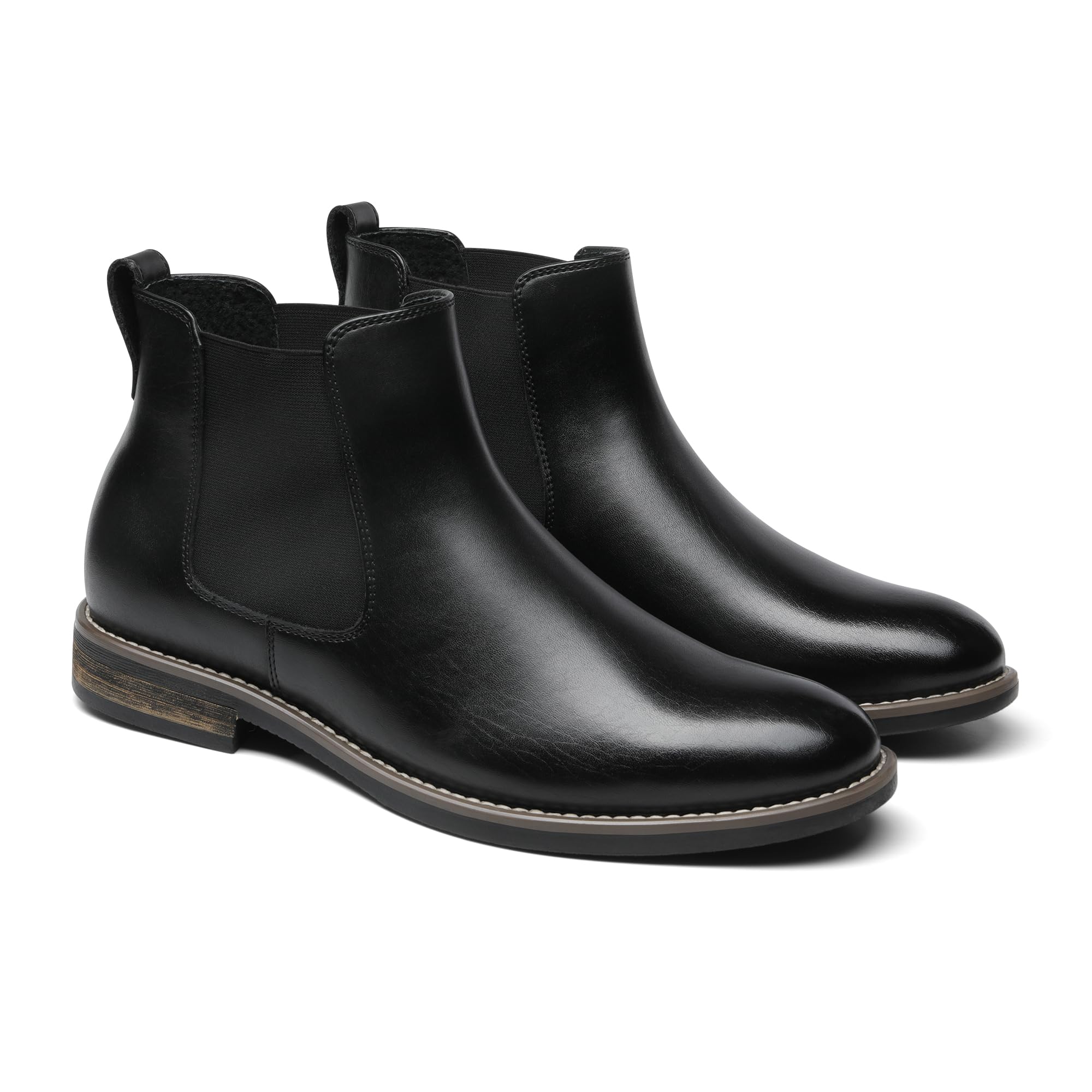 Bruno Marc Men's Suede Leather Chelsea Ankle Boots,Size 12,1-Black,URBAN-06-1