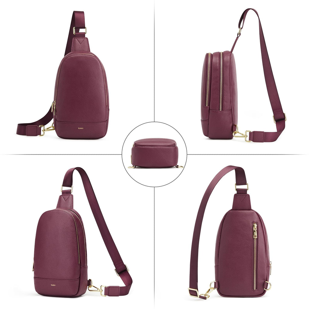 Kattee Sling Bag for Women Crossbody, Soft Leather Fanny Packs for Women, Small Crossbody Chest Bag with RFID Blocking