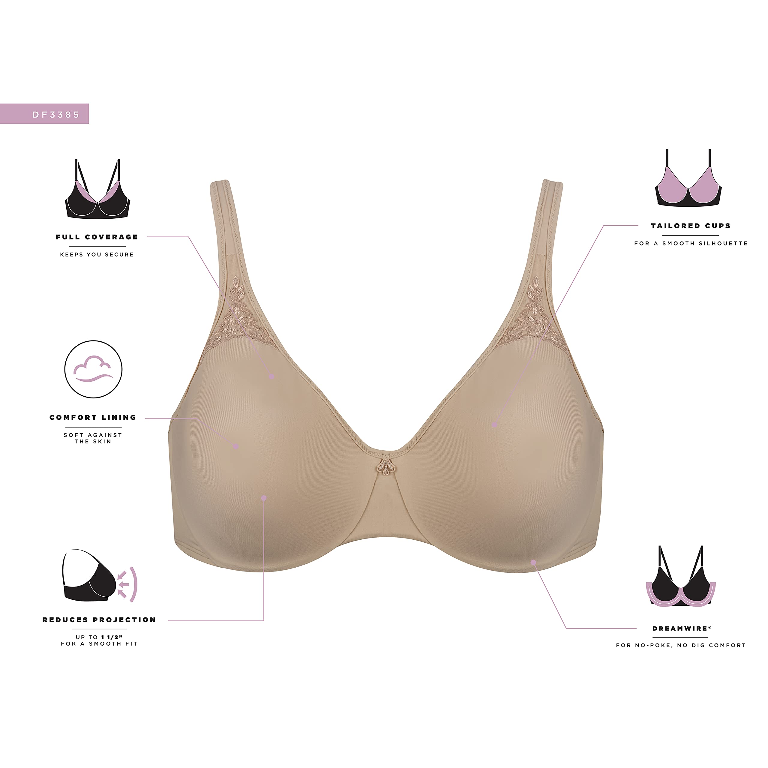 Bali womens Passion For Comfort Minimizer Underwire Bra,Toffee, 38DD