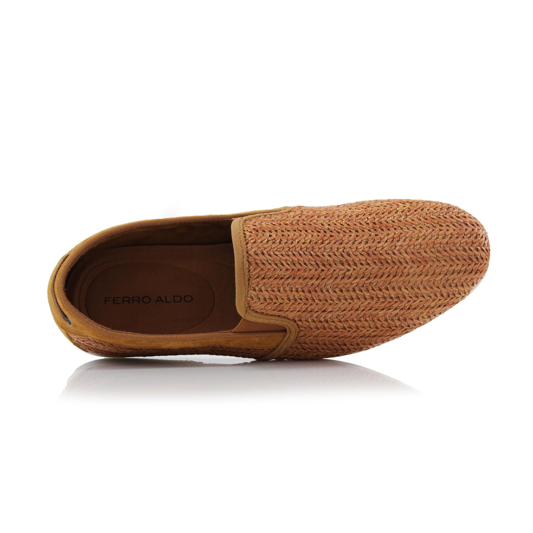 Ferro Aldo Men's Jiro Woven Slip-On Loafers | Lightweight Casual Espadrille Style Sneaker | MFA19676 | in Tatami Brown, Size 9